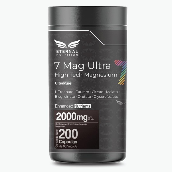 SEVEN MAG ULTRA 7 Tipos de Magnesio 200 capsulas (2000mg
