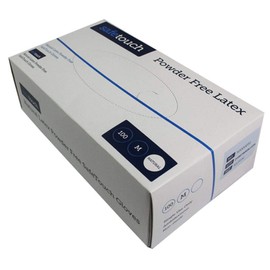 SafeTouch 50000051 Powder Free Latex Gloves, Medium (Pack of 100)