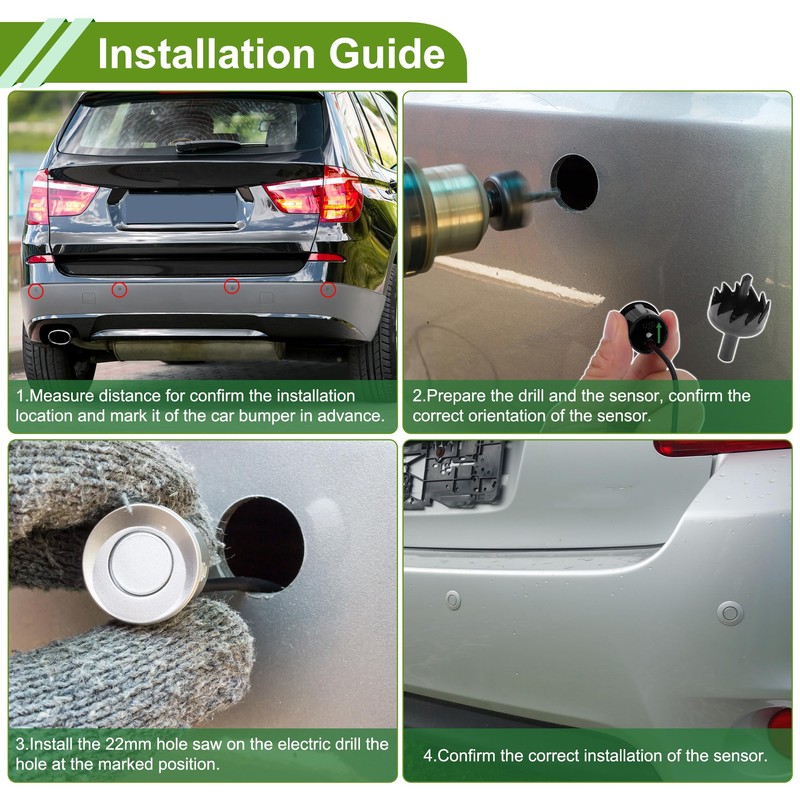 X AUTOHAUX Universal Car Auto Reverse Backup Radar System Distance