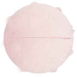 ELSKERJW Round 3D Flower Accent Pillow Aesthetic Decorative Throw Pillow Covers Cushion for Bed Couch Sofa Chair Bedroom 12 Inches RoseGold