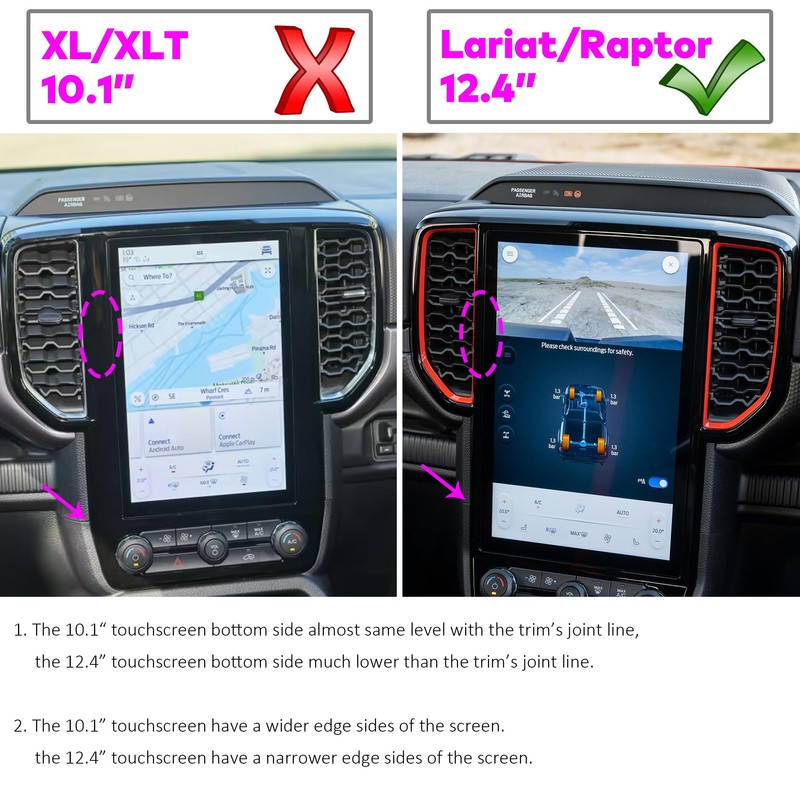 INNOSURE Tempered Glass Screen Protector for (2024/2025/2026) Ford Ranger Lariat/Raptor