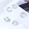 15Pcs Female Hollow Leaves C-Shape Ear Cuffs, Simple Without Pierced