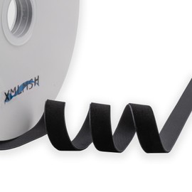 XMLMSH Black Velvet Ribbon 5/8 Inch Black Single Face Velvet Ribbon for Gift Wrapping, Hair Bows, Choker, Wedding Decorations, Cafts, Bouquet - 25 Yards