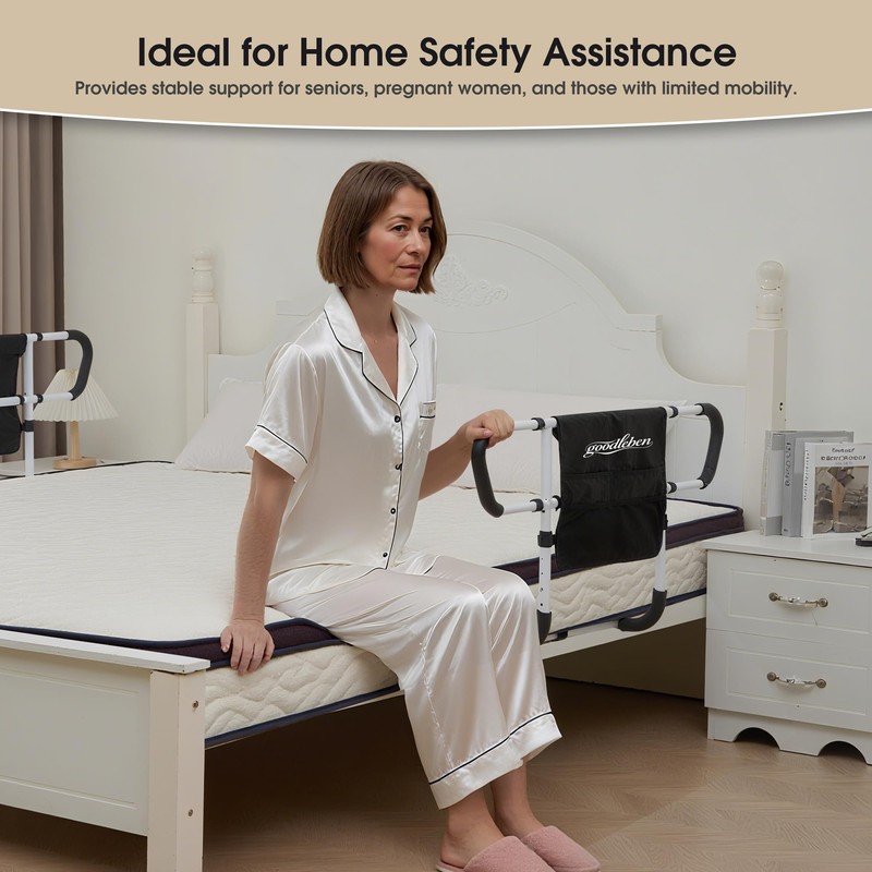 goodleben Double Bed Rail for Elderly Adults Safety, Adjustable Bed