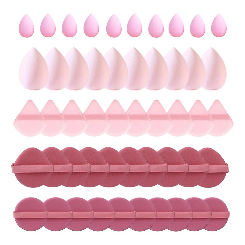 Juego De 50 Borlas De Maquillaje En Polvo De Doble