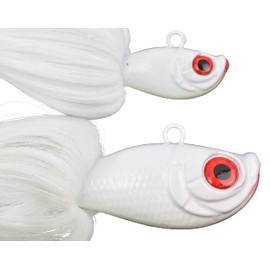 Last Cast Tackle White 6oz & 24oz Bucktail Tandem Parachute Trolling Rig #1050-W