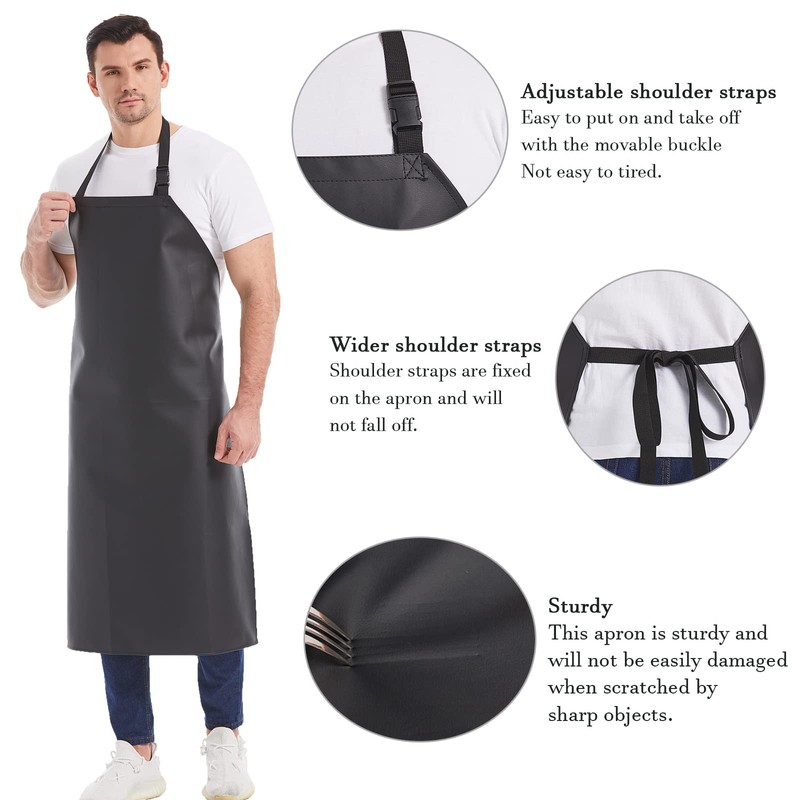 Nanxson Unisex PU Waterproof Adjustable Aprons Work Apron Meat Apron