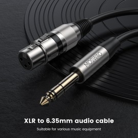 MOSWAG XLR Female to 1/4 TRS Cable 6.35 mm TRS Jack 3 m / 10 ft Microphone Cable for Power Amplifier, Audio Sound Consoles, Mixer, SoundBox, Microphone Receiver, Professional Camera