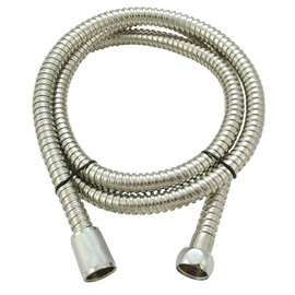 69" Metalic Shower Hose, All Metal Interlock Shower Hose with Brass Conical Nuts, by PlumbUSA (Chrome)