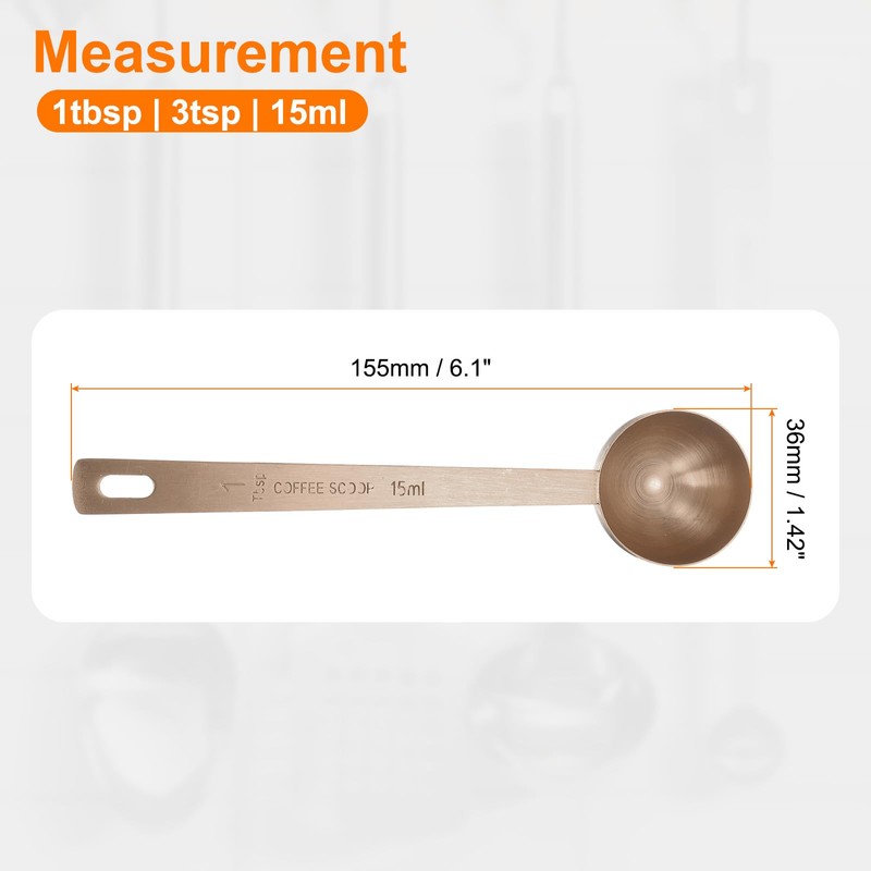 sourcing map Single Measuring Spoon 1tbsp (3tsp, 15ml) Teaspoon/Tablespoon 304
