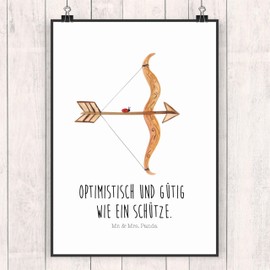 Mr. & Mrs. Panda Poster DIN A5 Zodiac Sign Sagittarius - Gift, Astrology, Wall Poster, Horoscope, Gift December, Birthday November, Wall Decoration, Picture, Ascendent