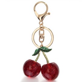 KUNTE Cherry Keychain Bag Charms - Women's Cute Key chains accessories Fashion Accessory for Purses, Backpacks, and Car Keys