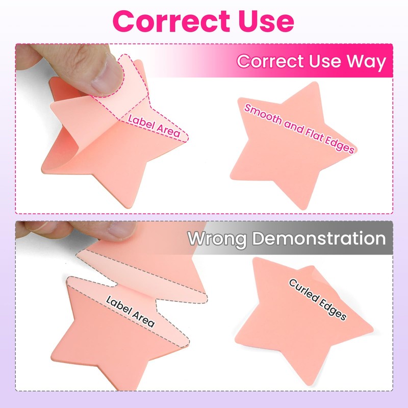 240 Sheets Pastel Sticky Notes Set 8 Color Star Shape
