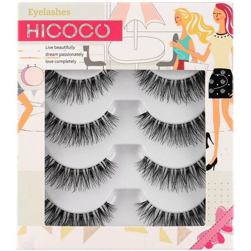3D False Eyelashes, Natural Eyelashes, Pure Handmade Natural Look, Fluffy