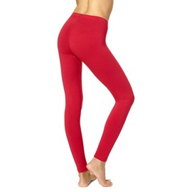 No Nonsense Women's Leggings - Soft Cotton Feel, Comfortable & Perfect for Layering, Gentle Elastic Waistband, Red Hot, X-Large