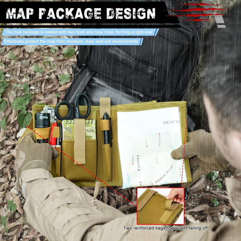 GORELAX Tactical Pouch Map Case, Military Foldable Map Storage Holder