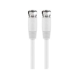 Goobay 50738 Antenna Cable 2.5 m / F Male to F Male / SAT Cable 80 dB Coaxial Cable Satellite Cable / Double Shielded TV Cable / White / TV Cable 2.5 m