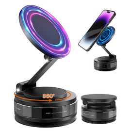 Smartphone Holder, Car Magnet, 2025 Super Strong Magnetic + Vacuum Suction Cup, Car Smartphone Holder, Multi-Angle Adjustable, 24 x N55 Magnets + 360 Degree Rotation, Stable, Smartphone Stand