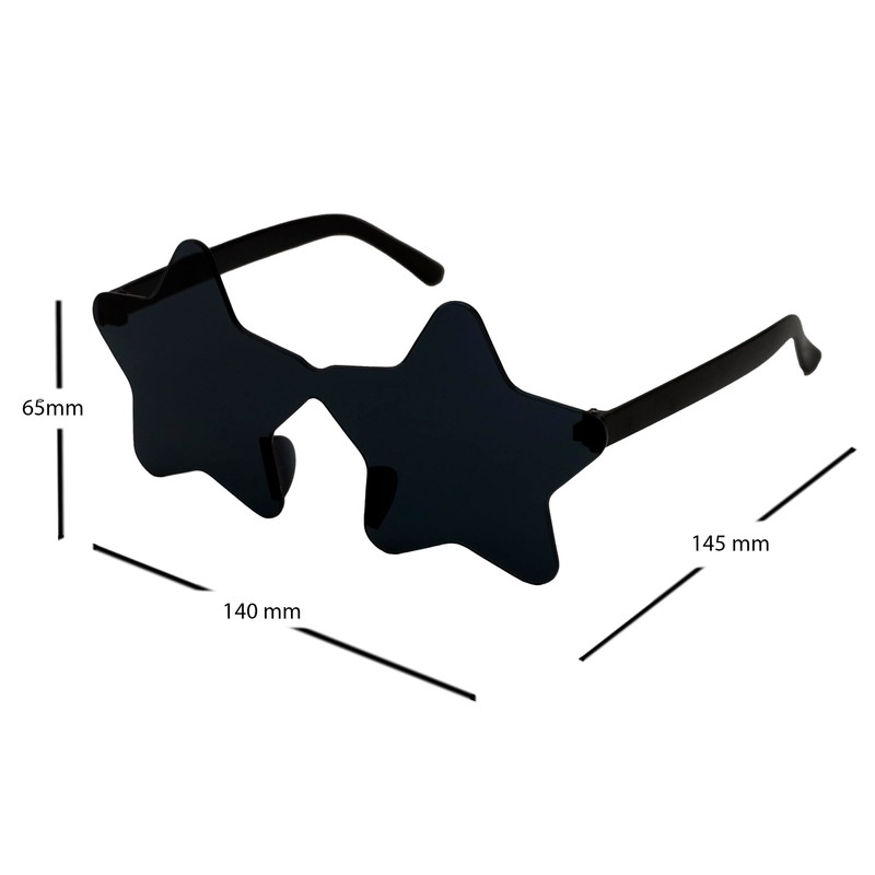 PLAYZOCO Star Shape Sunglasses Frameless Star Design Glasses for Costume