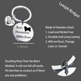 Lywjyb Birdgot Best Havanese Mom Ever Keychain Dog Lover Best Friend Havanese Gift (Havanese Mom CA)