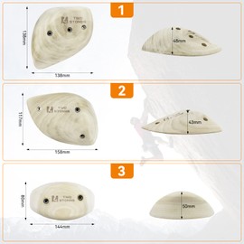 TWO STONES Wooden Rock Climbing Holds for Adults | Wood Rock Wall Climbing Holds for Gyms | Variety Screw On Climbing Hand Holds Set with Mounting Hardware