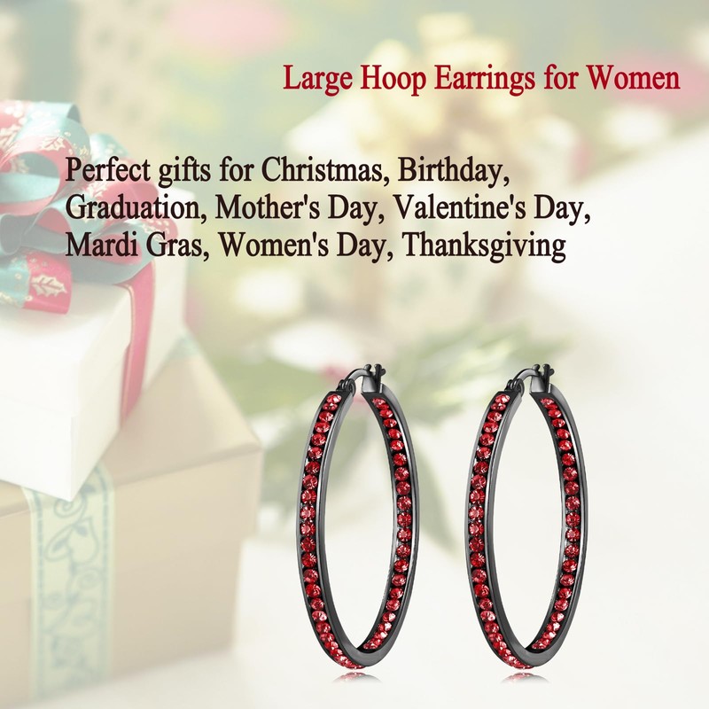 2 Inch Large Hoop Earrings for Women Girls Stainless Steel