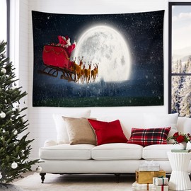 JOTOM Christmas Tapestry Wall Hanging New Year Tapestry for Living Room Bedroom Dorm Decorations Porch Hangings (Santa Claus)