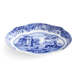 Spode Blue Italian Fluted Oval Dish 23 cm