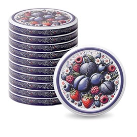 Pullmer Lids for Jars 82 mm, Screw Caps, Twist-Off Lids (Summer Fruit, Pack of 50)