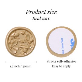 UNIQOOO Wax Seal Stickers - 3D Magnolia Wedding Invitation Envelope Botanical Seal Stickers, 50 Pcs Self- Adhesive Light Gold Stickers, Perfect for Invitation, Christmas, Gift Wrapping, Party