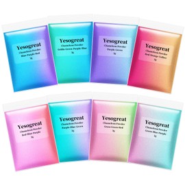 8 Colors Chameleon Mica Powder, Epoxy Resin Color Pigment Powder, Color Shift Mica Powder Set, Epoxy Resin Pigment Powder for Nail Art, Soap Making, Painting,Slime,Resin Art