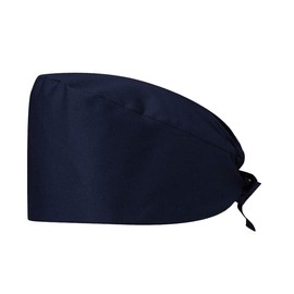 Surgical Cap - 100% Cotton - Standard Size - Plain - With Absorbent Sweatband - For Dentists, Vets & Medical Staff - Breathable & Comfortable (Navy)