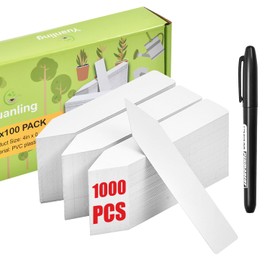 Plant Labels 1000 Pcs Yuanling for Seeding Plastic Waterproof Plant Name Tags Garden Labels Marker Garden Pots Stakes for Outdoor Potted Plants Belt Permanent Marking Pen (White)