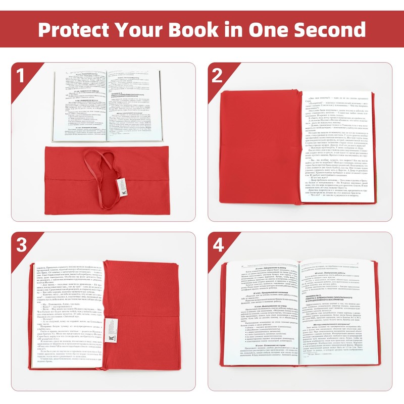 KICNIC Big Red Fabric Book Cover for Hardcover, 9x11 Inch,