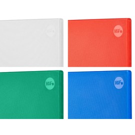 CURTA 4-Pack Cutting Boards for Kitchen, 18" x 12" x 0.5" 4-Piece (White, Red, Green, Blue) Color Coded Plastic Chopping Board with Anti Slip Surface Dishwasher Safe