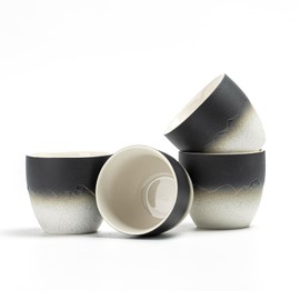 TEANAGOO Japanese Tea Cup, 5.4 Oz/160ml, 4 Pcs/box, Small Tea Cups, Japanese Matcha Cup, Occupied Japan Tea Cups, Asian Tea Cups no Handles, Tea cup Ceramic Cup for Japanese, Gradient Navy Black, H24