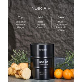 M&SENSE Scented Candle, Noir Air Medium Jar Candle Gifts for Men, 60 Hours Slow Burning Natural Soy Candles 11.3oz, Stress Relief Aromatherapy Candles Home Decor, Valentines Day Gifts for Him