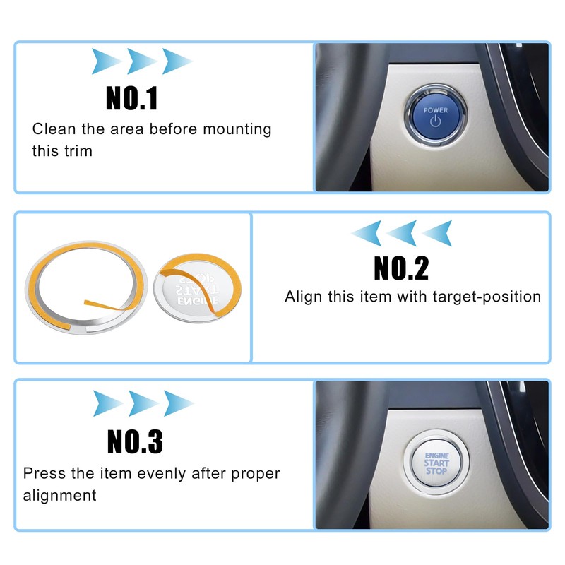 QUARKZMAN 1 Set Engine Start Stop Button Cover for Toyota