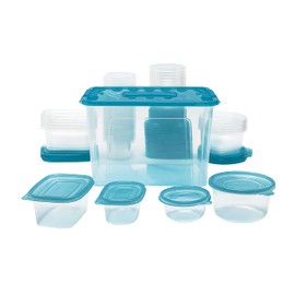 KOLORAE 100-Piece Food Storage Container Set – BPA-Free Plastic, Nesting Design for Kitchen Organization