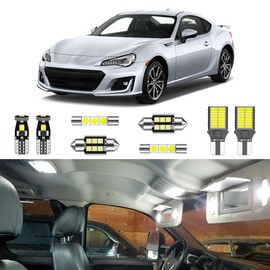 LIGHSTA 8PCS Super Bright White LED Interior Light Kit Package for Subaru BRZ/Toyota 86 2013 2014 2015 2016 2017 2018 2019 2020 2021 + License Plate Lights and Install Tool