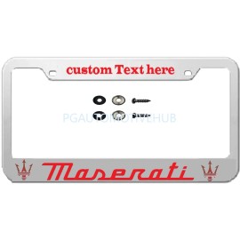 Unbranded License Plate Frame Chrome Pla Stainless Steel Vinyl for MASERATI CUSTOM
