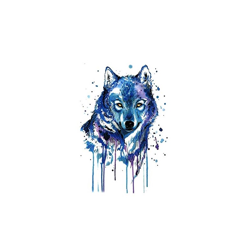 EROSPA® Temporary Tattoo Sheet / Sticker - Wolf Head -