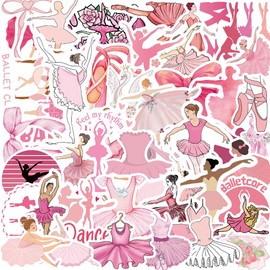 50PCS Ballet Stickers,Ballet Stickers,Teens Boys and Girls Sticker Pack Vinyl Skateboard Guitar Door Laptop Luggage Car Bike Water Bottle Birthday Party Supplies Stickers