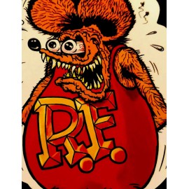RAT FINK STICKER “RAT ORANGE & RED” 3 1/2“ X 4“ MATTE FINISH COOL COLOR NICE!!!