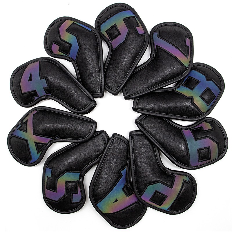 10PCS Iron Head Cover Waterproof PU Leather Iron Headcover Number