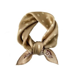 Tim & Tina Square 100% Mulberry Silk Hair Scarf Head Sleeping Wrap Satin Head Scarf for Women (S16 Wavy Lines Camel)