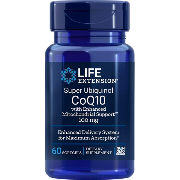 Life Extension Super Ubiquinol Coq10 with Enhanced Mitochondrial Support, 60 Count (Pack of 2)