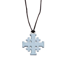 Jerusalem Cross Pendant, Jerusalem Cross Necklace, Religious Jewellery, Adjustable Waxed Cord. Hand Cast in Fine Pewter, By William Sturt