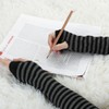 sourcing map Lady Fingerless Stripes Prints Fabric Arm Long Gloves