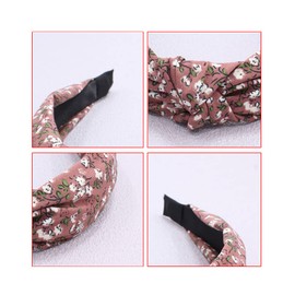 Women's Headbands Boho Hair Band Vintage Elastic Printed Head Wrap Stretchy Moisture Hairband Twisted Cute Hair Accessories (ArchSmalFlower6)
